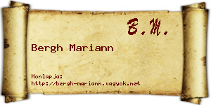 Bergh Mariann névjegykártya