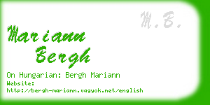 mariann bergh business card